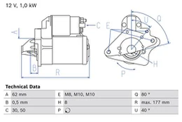 BOSCH 0 986 028 090 Starteris