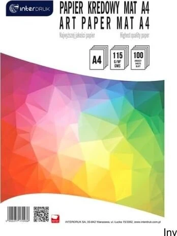Interdruk matinis A4 popierius, 100 lapų, 115g/m²