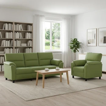 Sofa Sofos komplektas 2 vnt. Šviesiai žalia Aksomas