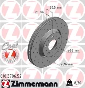 Stabdžių diskas ZIMMERMANN 610.3706.52 kaina