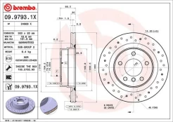 Stabdžių diskas BREMBO 09.9793.1X kaina
