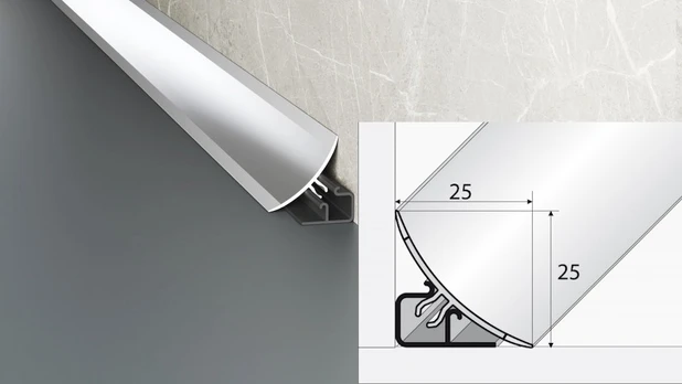 Profilis Effector P61 apdailinis, sidabrinis | 300cm blizgus