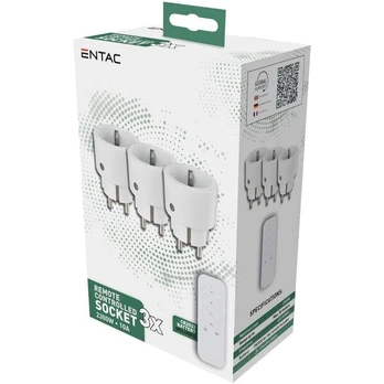 Entac IR Steckdoseadapter Ferngesteuert, 3er Set baltas
