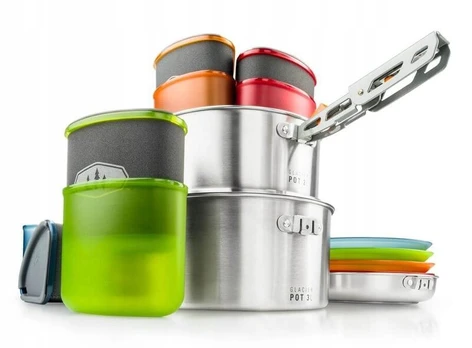 Gsi Outdoors Stainless Camper turistinis indų rinkinys 4 asm.