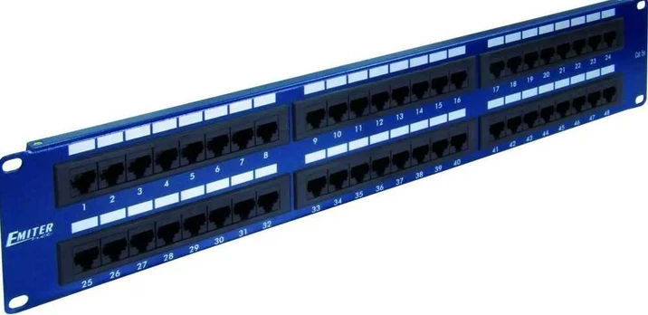 EMITERNET PANEL 19", 48XRJ45 UTP CAT.5E (2U) Mėlynas DCN/PPFA652K488C5E