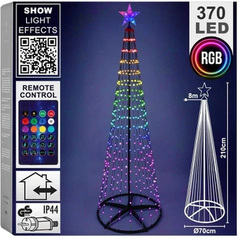 370 LED Kalėdų eglutė, 210 cm