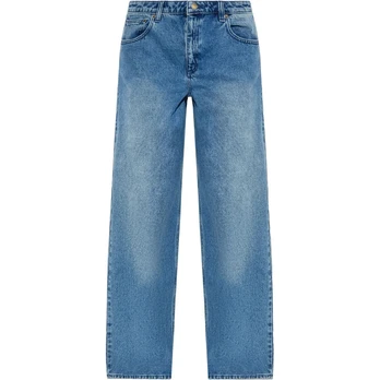 Platūs džinsai moterims, Mėlyna, Relaxed wide leg jean