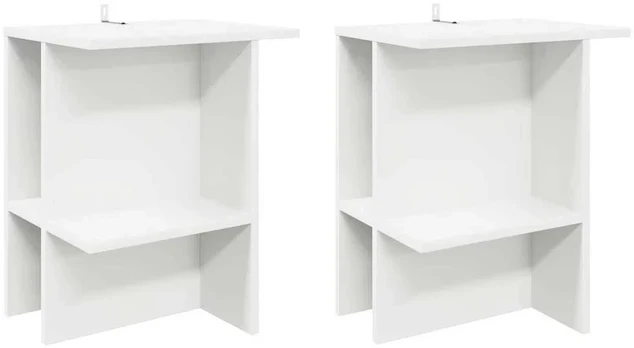 Kavos staliukas 2 pcs Balta 40 x 30 x 49 cm Apdirbta mediena