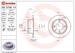 Stabdžių diskas BREMBO 08.5729.14 kaina