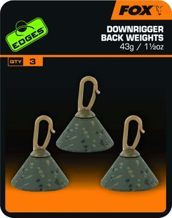 Svareliai Fox Edges Downrigger Back Weights, 43 g 1 1, 5 oz, 3 vnt.