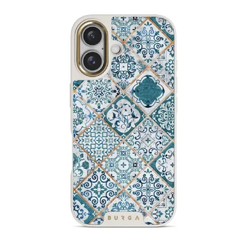Tropical Oasis - Ornament iPhone 16 Case, Elite Light (MagSafe) / Gold