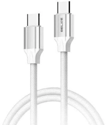 Beline Kabelis 65W USB-C/USB-C 1m balta/baltas BLNCWC03