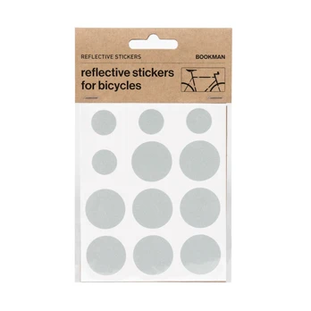 BOOKMAN Reflective Stickers for Bicycles, Baltas Dots