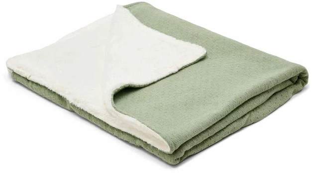 Little Dutch Cot blanket knitted `Pure Sage´ 110×140 cm