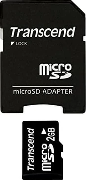 SD microSD Card 2GB Transcend w/adapter retail