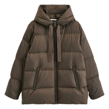 Pūkinė striukė moterims, Ruda, 5000012910 Puffed jct