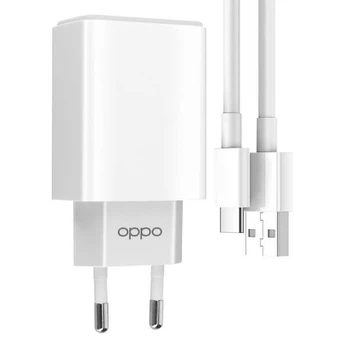 Įkroviklis - Oppo - 10W - USB Type-C - Laidas įtrauktas - Baltas