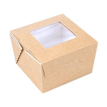 Dėžutė THEPACK su langeliu (ruda, 300 ml., 50 vnt.)