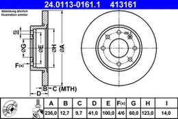 ATE 24.0113-0161.1 Brake Disc kaina
