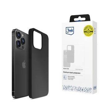 3MK Silikoninis dėklas iPhone 16 Pro 6.3" juoda/juodas