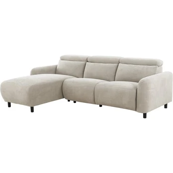 Kampinė sofa-reglaineris Notio Living Skaane, balta