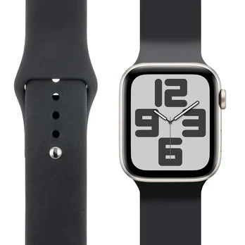 OBAL:ME Silicone Strap for Apple Watch 42-49mm M-L Juodas