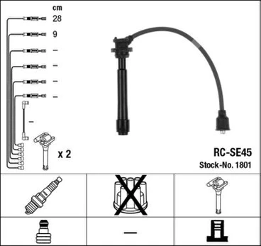 NGK 1801 Uždegimo laido komplektas
