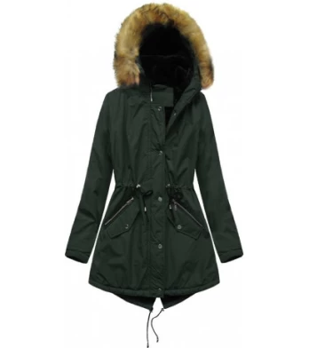 GREEN PARKA JACKET (B2628) striukė