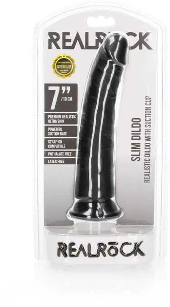 Realrock Slim Realistic Dildo with Suction Cup - 7""/ 18 cm