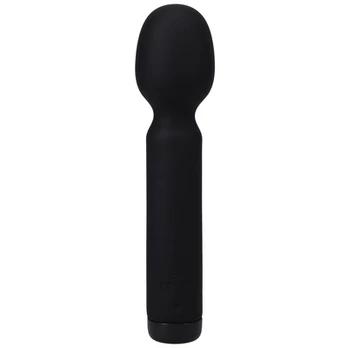 Doc Johnson Juodas Silicone Compact Wand Massager USB Rechargeable 10 Modes