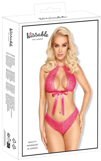 Kissable Bra Set pink S/M Seksuali liemenėlė