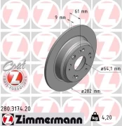 Stabdžių diskas ZIMMERMANN 280.3174.20 kaina