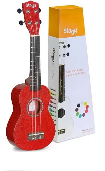 Soprano ukulelė Stagg US-Raudonas (+ dėklas)