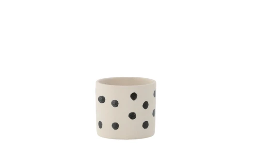 Sane Pot, balta/juoda Dots - 11*11*10cm