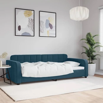 Sofa, mėlynos spalvos, 90x200cm, aksomas