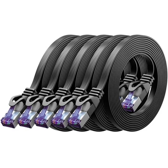Deleycon Cat7 tinklo kabelis 5x0.5m, 10 Gbit/s, plokščias, Rj45