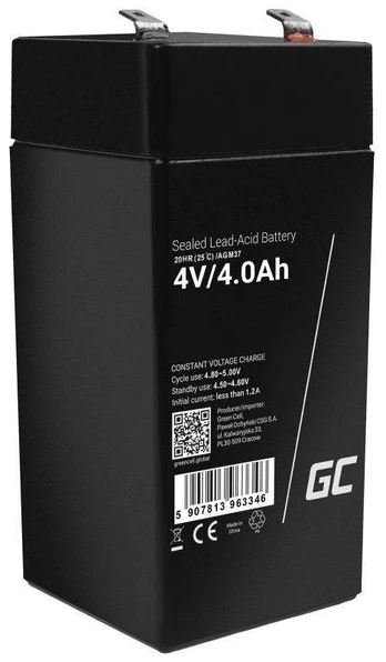 Žalias CELL GEL/AGM akumuliatorius AGM37 4V 4Ah
