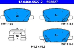 ATE 13.0460-5527.2 Brake pad set