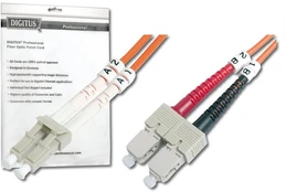 Assmann Electronic DIGITUS LWL patchable LC/SC 50/125um 1m Multimode Duplex Halogenfrei bis 1Gbit su Messprotokoll oranžinis OM2 kaina