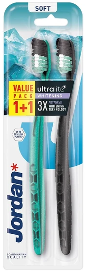 Jordan Ultralite Whitening Soft dantų šepetėlis 2 vnt.