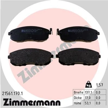 Stabdžių trinkelių rinkinys, diskinis stabdys ZIMMERMANN 21561.170.1