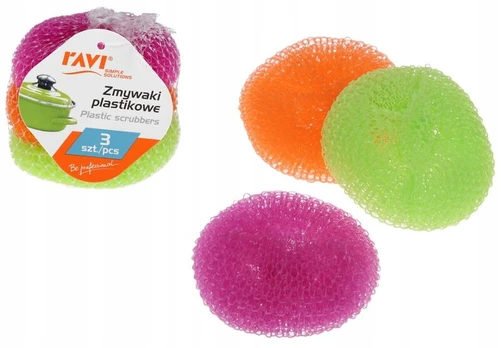 Plastikinė virtuvės indų plovimo šluostė 3 vnt.