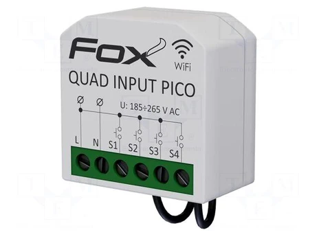 WiFi transmitter | Smart Home | WIFI | 165÷265VAC | IP20 | FOX | 0÷45°C