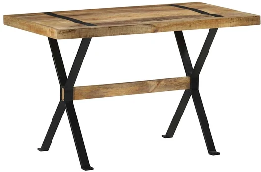 Valgomojo stalas, 120x60x76cm, neapdorota mango mediena