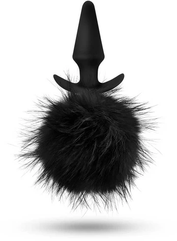 Blush Anal Adventures Platinum Rabbit Tail Plug Silicone Juodas S