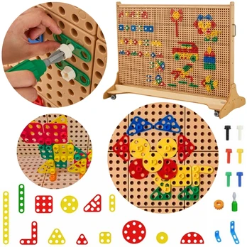 MASTERKIDZ Rinkinys Geometrycznych Kształtów Klocków do Paneli Ściennych STEM 260 el.