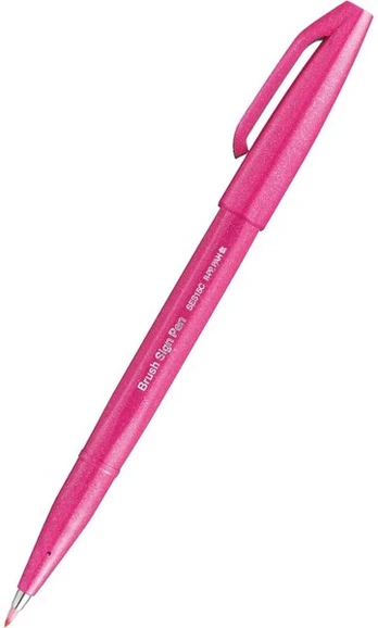 Pentel rašiklis su teptuku, rožinis