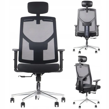 Stema biuro kėdė ergonomiška chromuota juoda