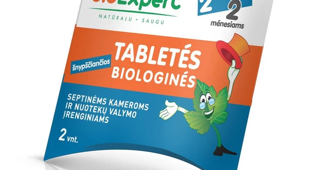 Biologinės tabletės lauko tualetų priežiūrai 2 tabletės.
