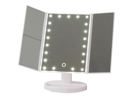 Kosmetinis makiažo veidrodis su LED , Baltas